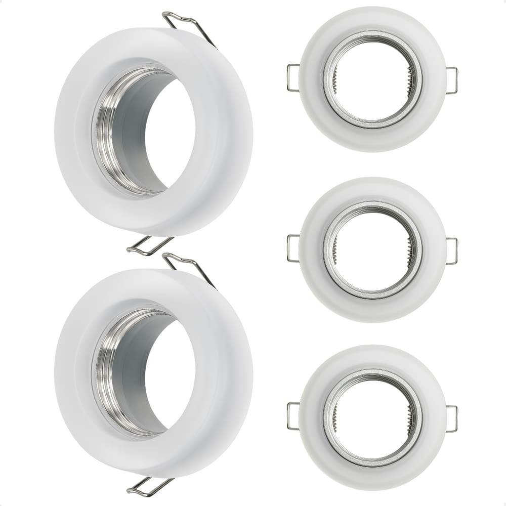 Kit 5 Spot Taschibra Redondo Embutir Vidro Jateado SP23 Mr16 Bivolt