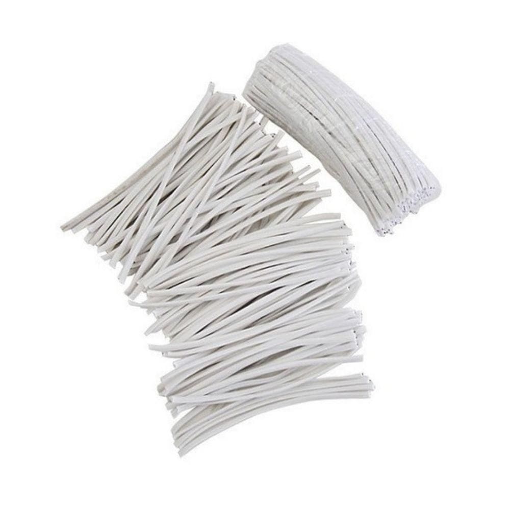 Amarrilho Lacre Fecho Arame Branco Com 1000 Peças 8Cm Cada