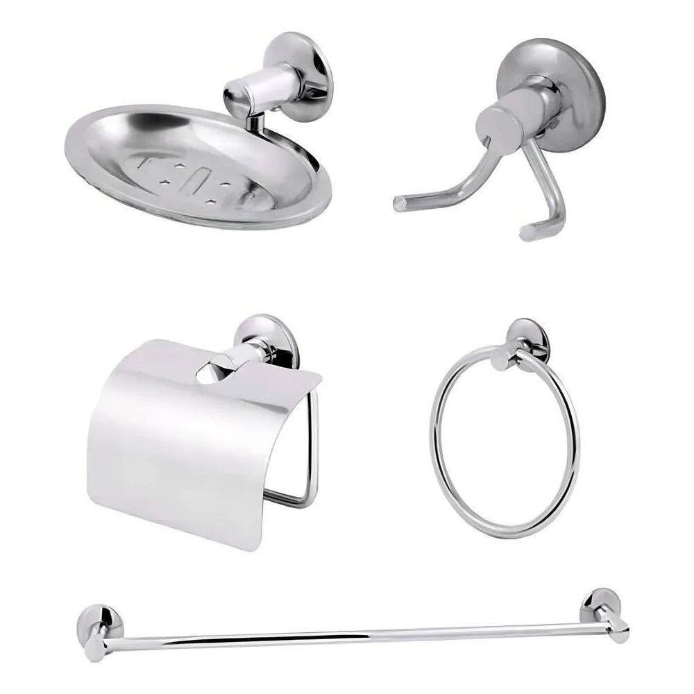 2X Kit Stander 05 Peças Para Banheiro  Fixação De Aluminio