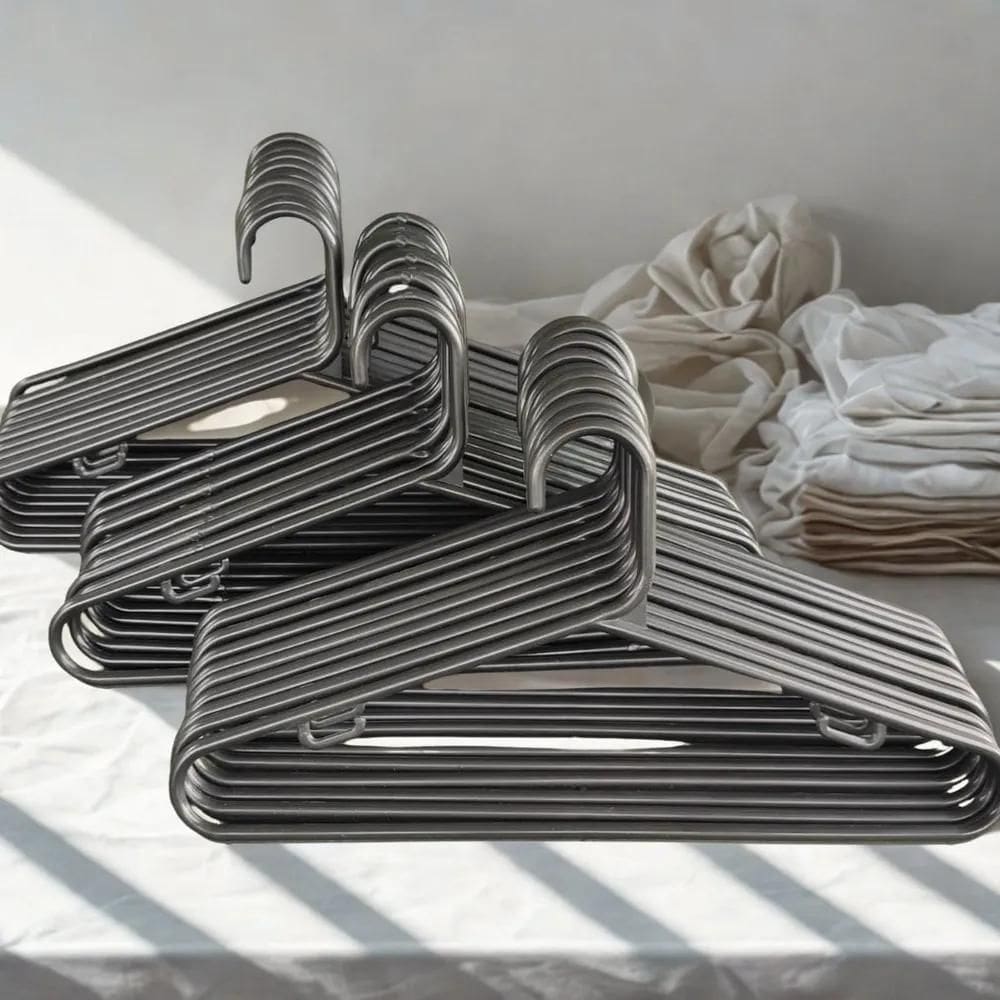 3X Cabide Adulto Preto Reforçado 12Mm Grosso Kit 20 Unidades