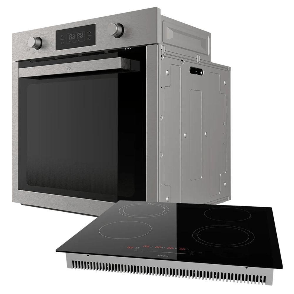 Kit Cozinha Black Cooktop Touch 4 Bocas e Forno de Embutir 75L 220V
