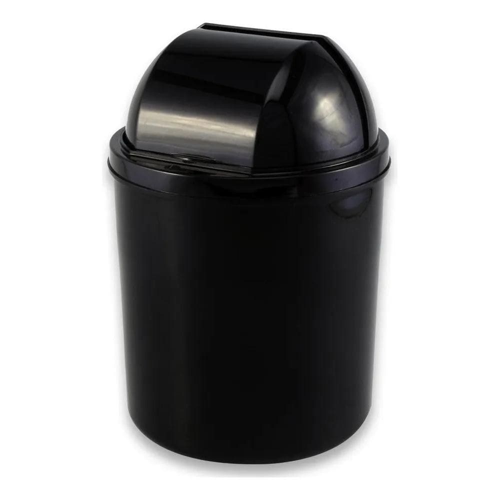 Lixeira Com Tampa Retrátil Preta 3 Litros - Viel