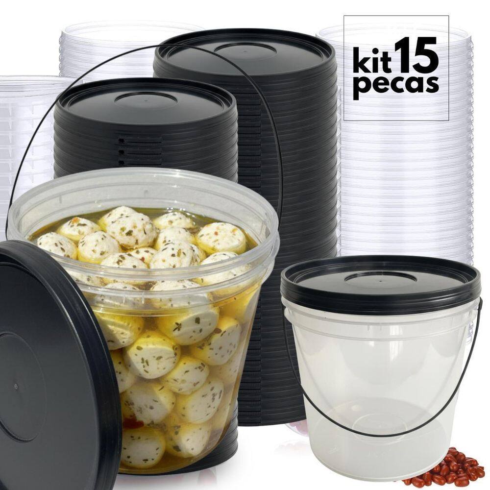 Balde 3-2L Para Armazenar Sucos E Caldos - Kit 15 Peças