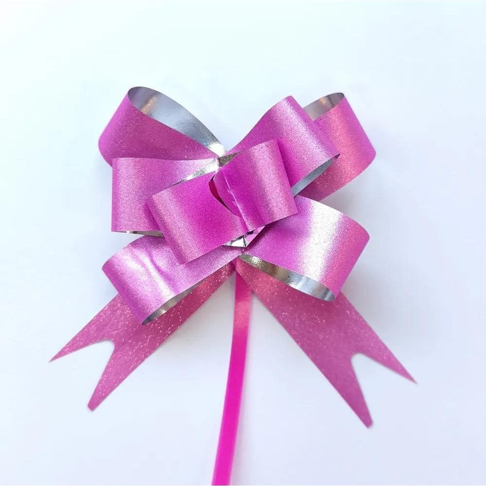 Kit 100 Laço Mágico Gliter Médio 1,8X35Cm Presente Emb Viole