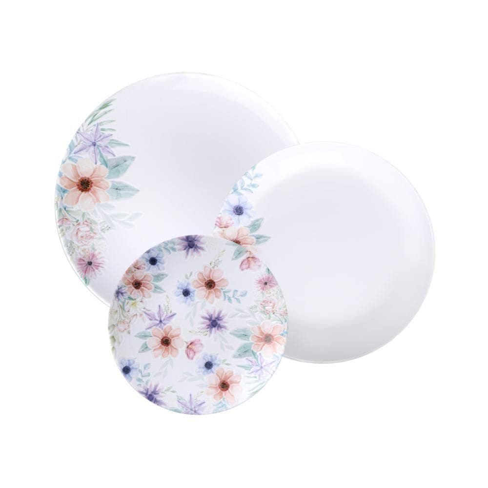 Jogo Pratos Tramontina Floratta Porcelana Decorada 12 Peças