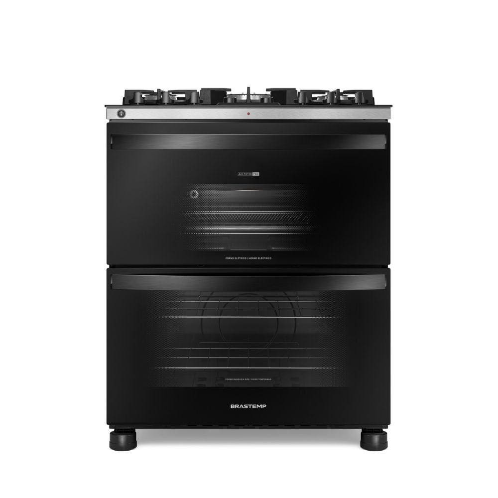 Fogão Brastemp 5 Bocas Duplo Forno Com Air Fryer Preto 110V