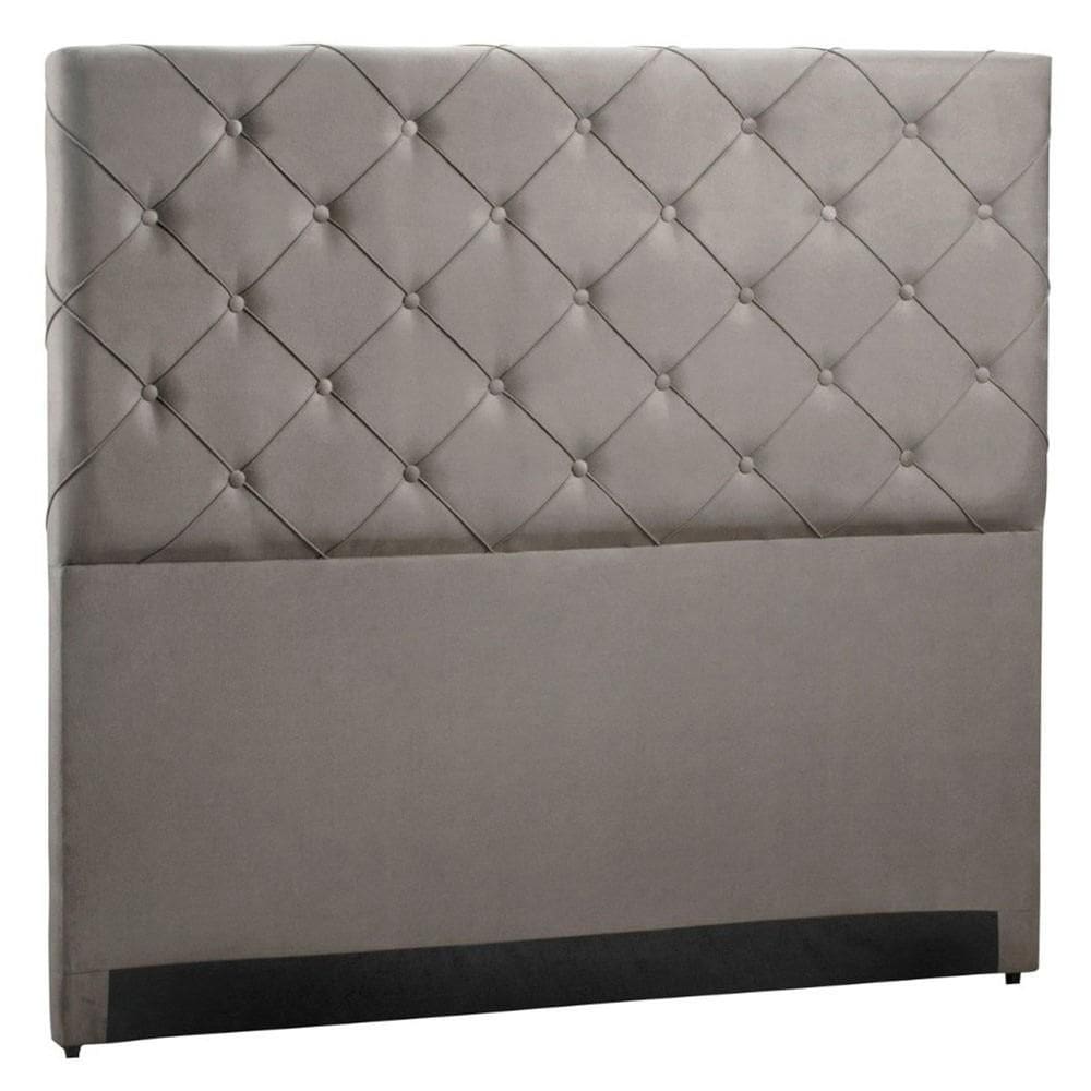 Cabeceira Casal Rincão Tulipa Veludo Bege, 140 cm