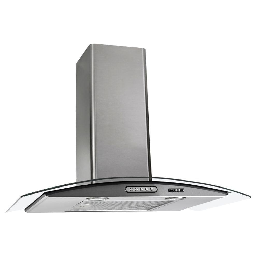 Coifa De Parede Vidro Curvo Duto Slim Inox 70cm 220V Fogatti