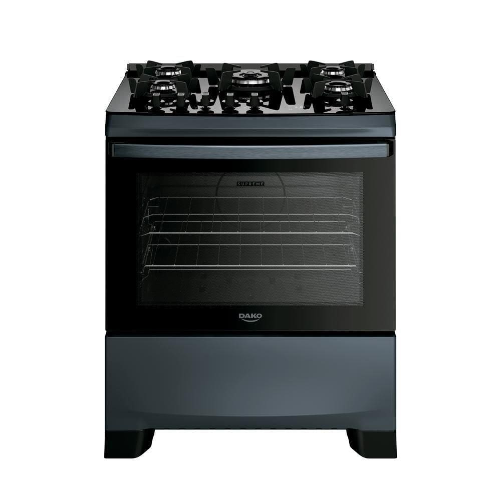 Fogão 5 Bocas Dako Supreme Timer Digital Titânio Bivolt