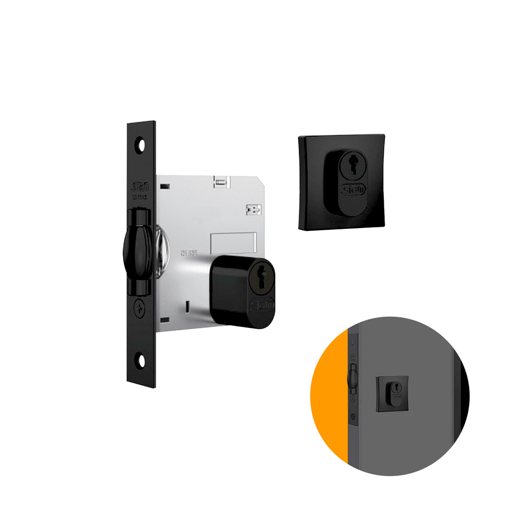 Fechadura Pivotante Cilindro 85 Mm 1005 Black