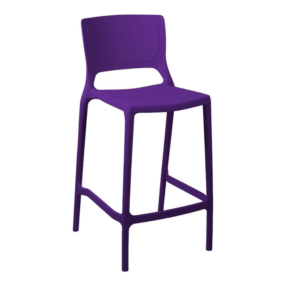 Banqueta Alta Cozinha Roxo Empilhável Urano em Polipropileno Acrilys