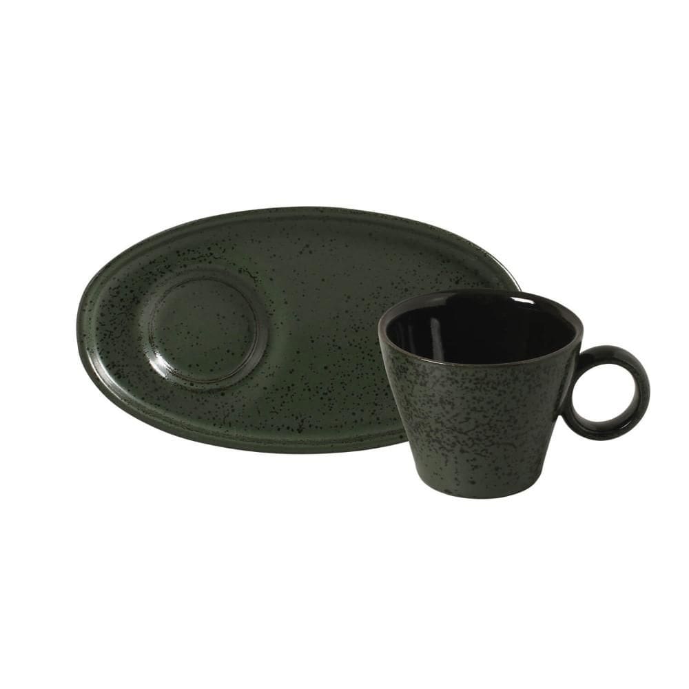 Conjunto com 6 Xícaras de Café Neo com Pires Oval Greenery 110ml