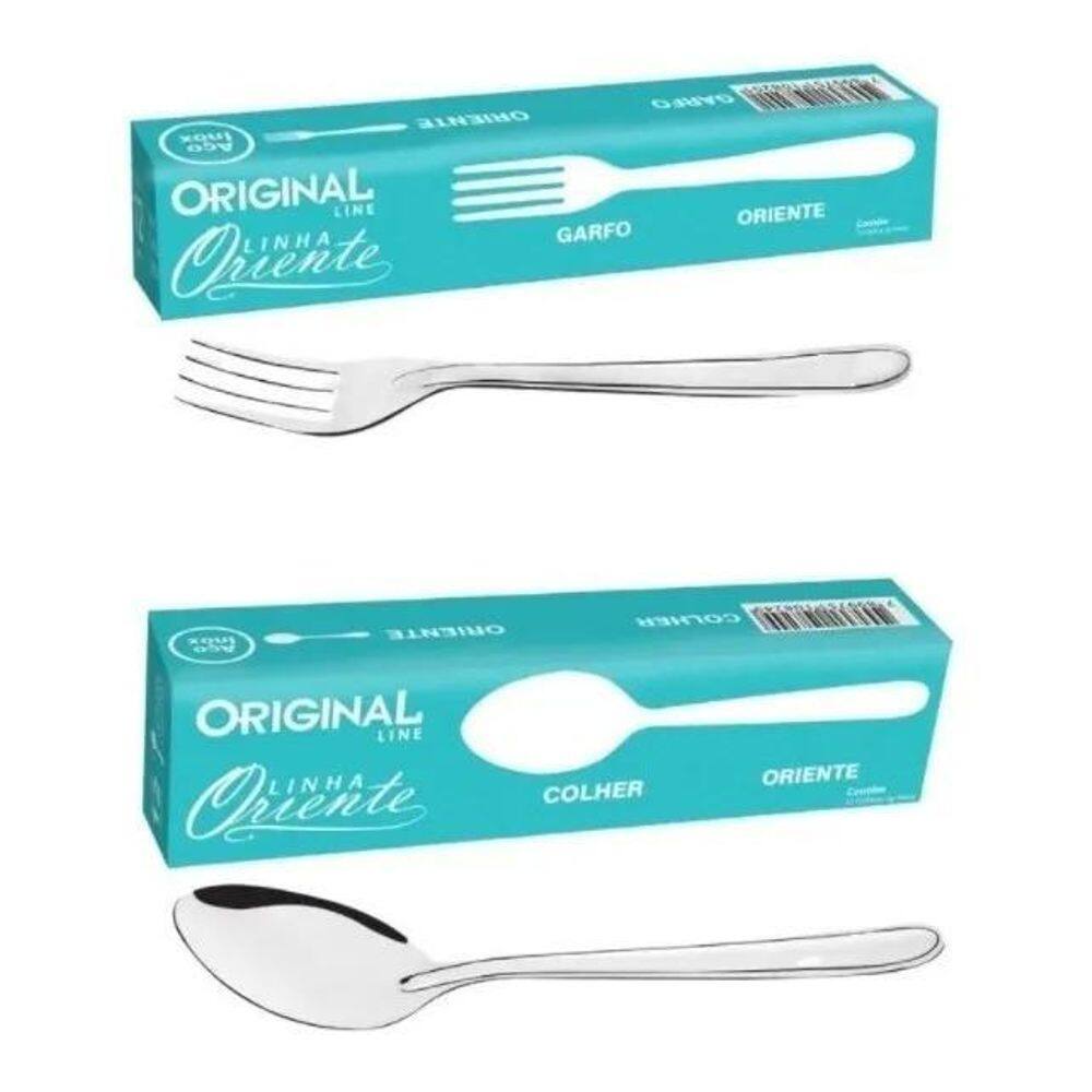 10X Jogo Garfo Colher Inox  24 Peças Sobremesa Top