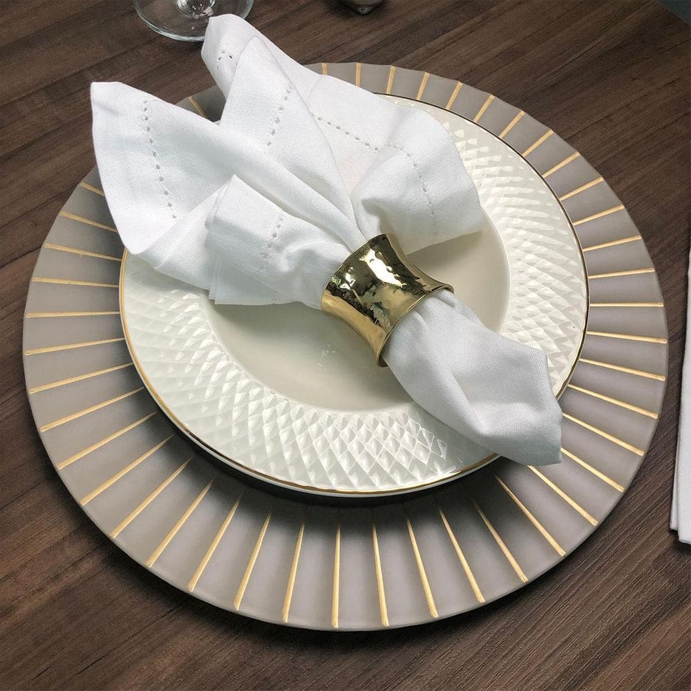 4 Sousplat Redondo Mesa Posta Plástico Alto Padrão Lisa Ka