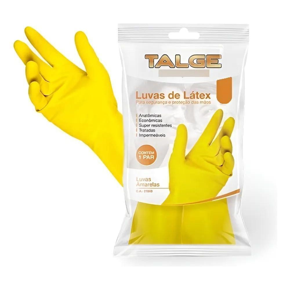 2X Luva Multiuso Latex Talge Amarela