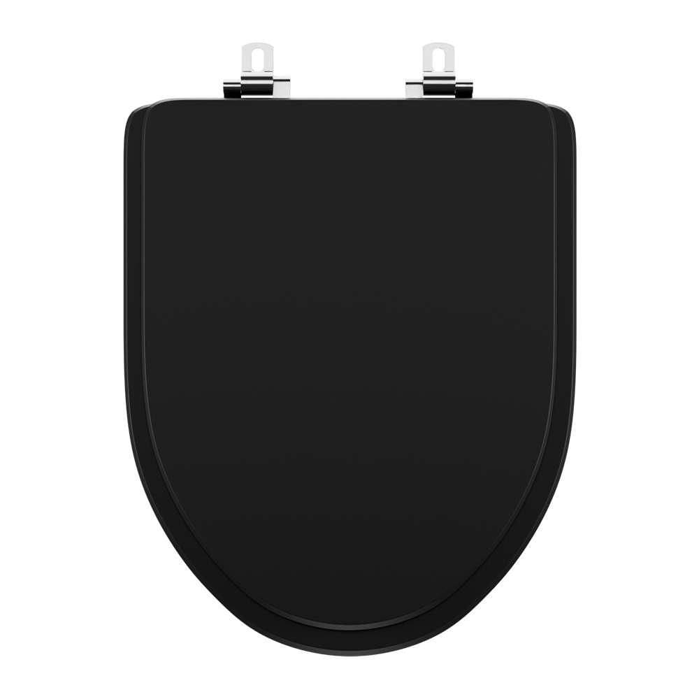 Assento Sanitário Laqueado Soft Close Gunna Preto para vaso Eternit