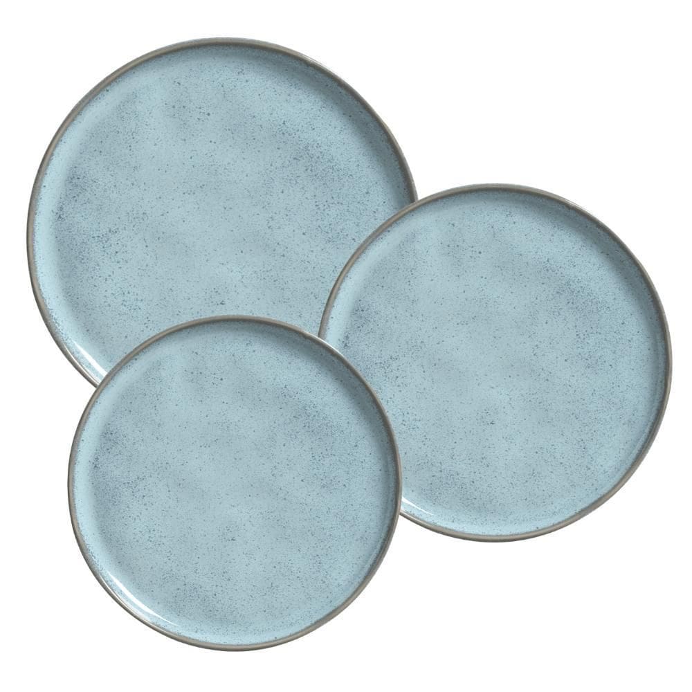 Aparelho Jogo Jantar Pratos 12 Pçs Bio Breeze Azul Cerâmica