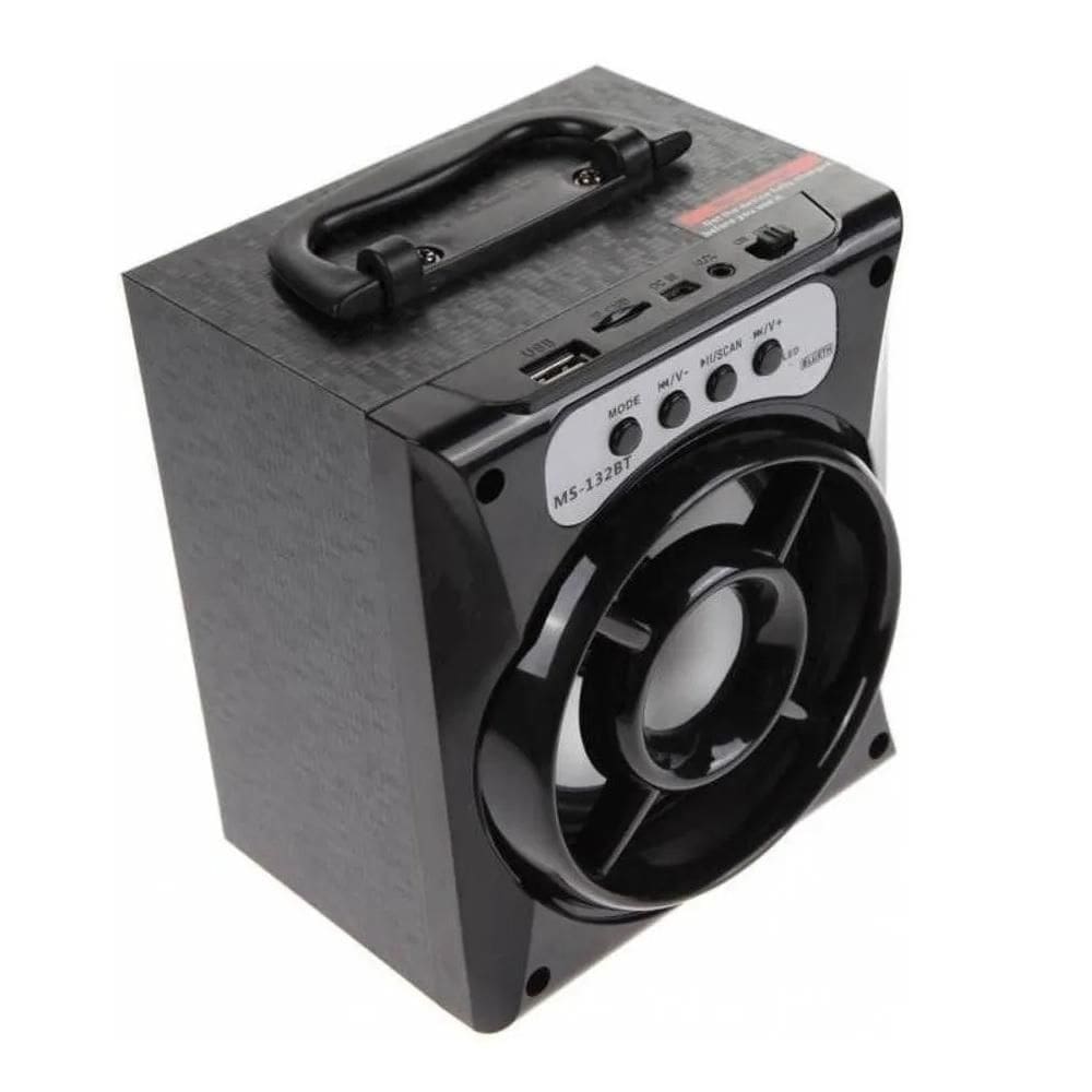 Caixa de Som Portátil Bluetooth Mp3 USB Radio Fm Auxiliar 8W Aero - Preto