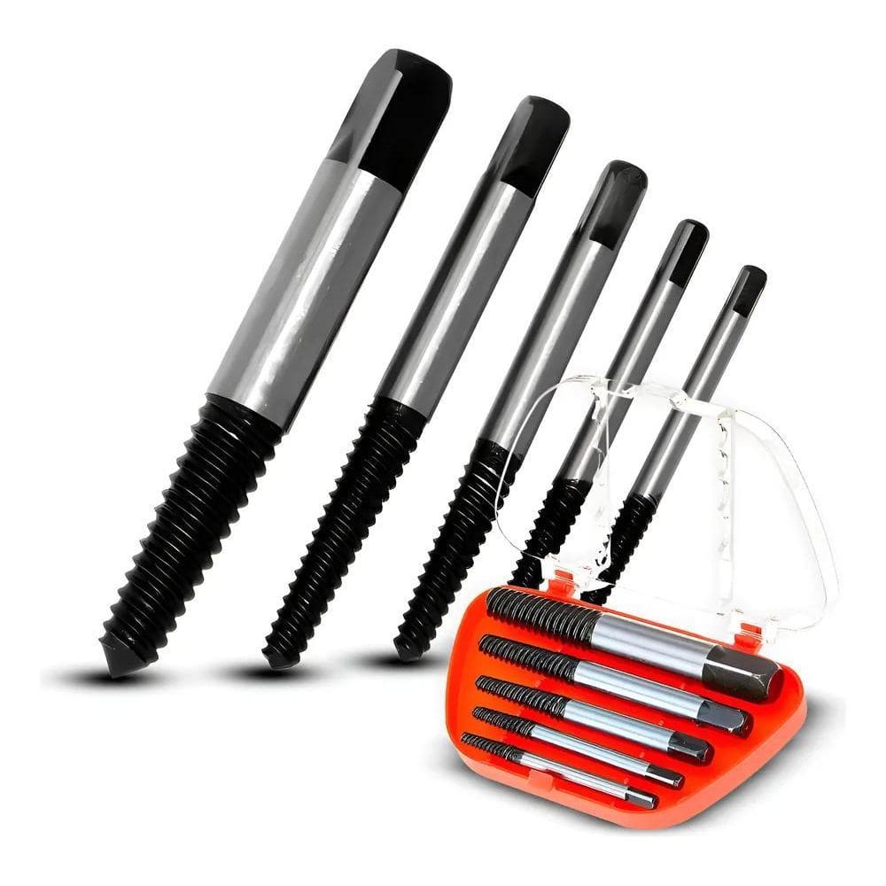 Jogo Extrator Macho Rosca Esquerda 5 Peças Brocas 3 A 18Mm