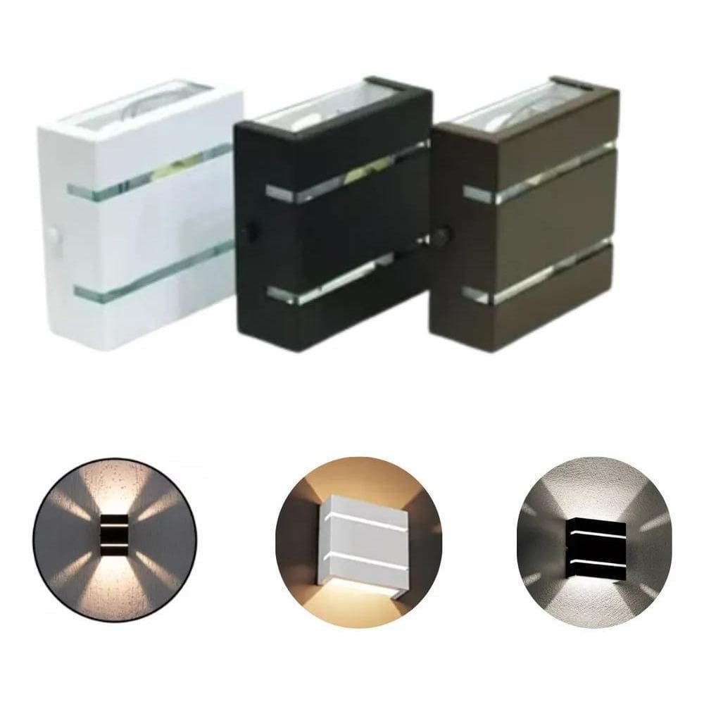 Kit 3 Arandela Luminária Slim Externa Interna 2 Preto 127/22