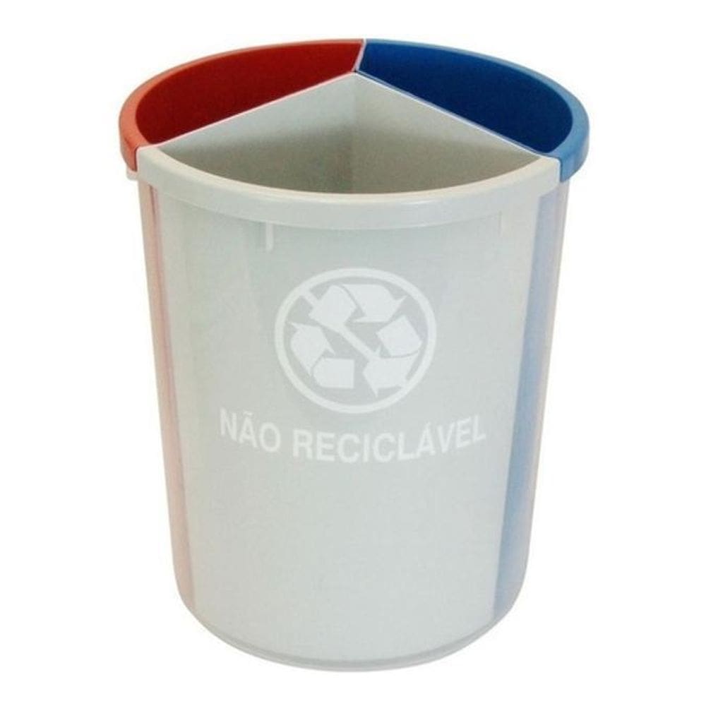 Lixeiras Mix Plástico Com 3 Divisões Coleta Seletiva -