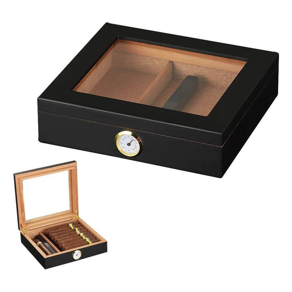 3X Caixa Umidora Para Até 35 Charutos Higrômetro Externo