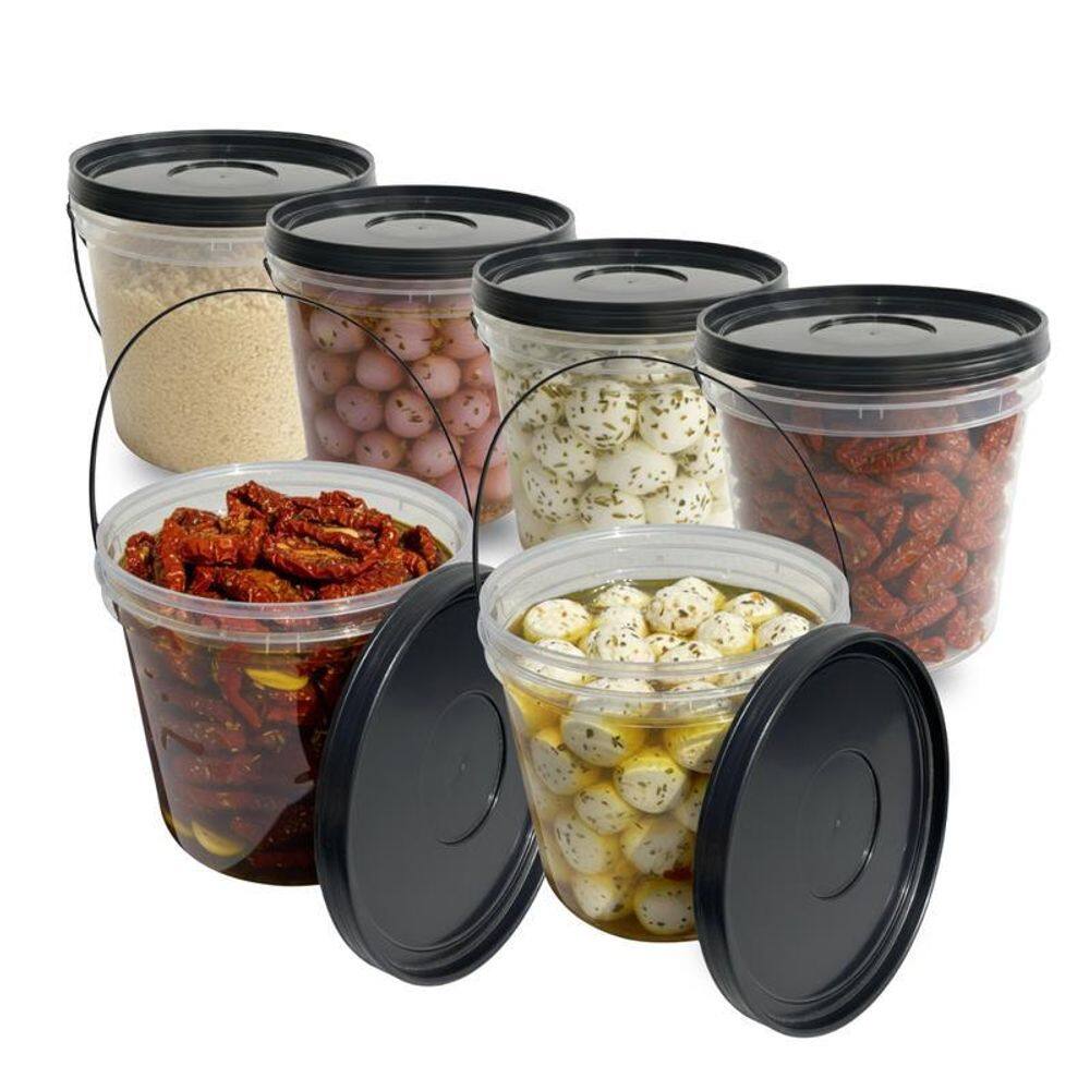 Balde 3.2L Plástico Armazenar Creatina - 6 Pçs