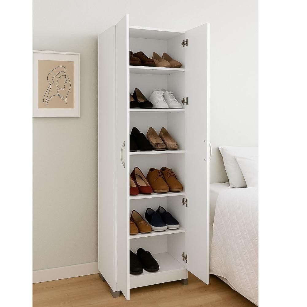 Armário Sapateira Multiuso 2 Portas -579 Cor:branco Branco