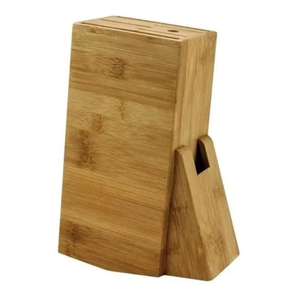 Suporte Cepo Bambu Organizador De Faca Tesouras Cozinha