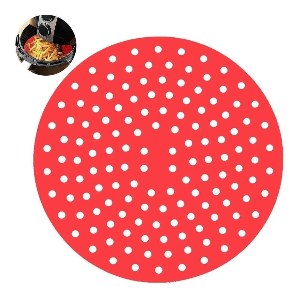 2X Tapete Silicone Airfryer Universal Redondo Fritadeira Ver