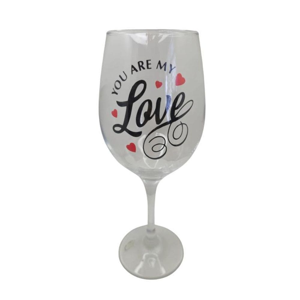 Taça Frase Love Namorados Casal Personalizada Vinho 490Ml