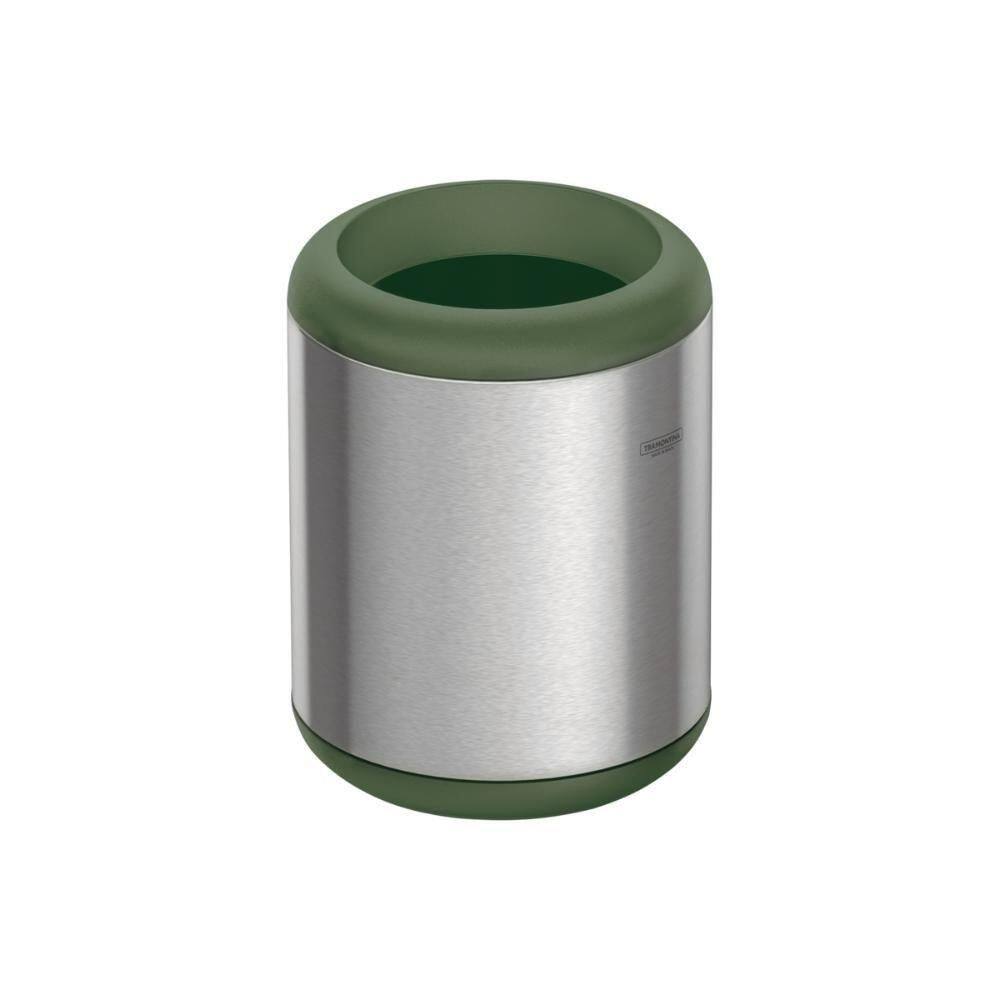 Lixeira Inox Tramontina Portofino Lyf Com Acabamento Acetinado E Aro Em Polipropileno Sem Tampa 7 L