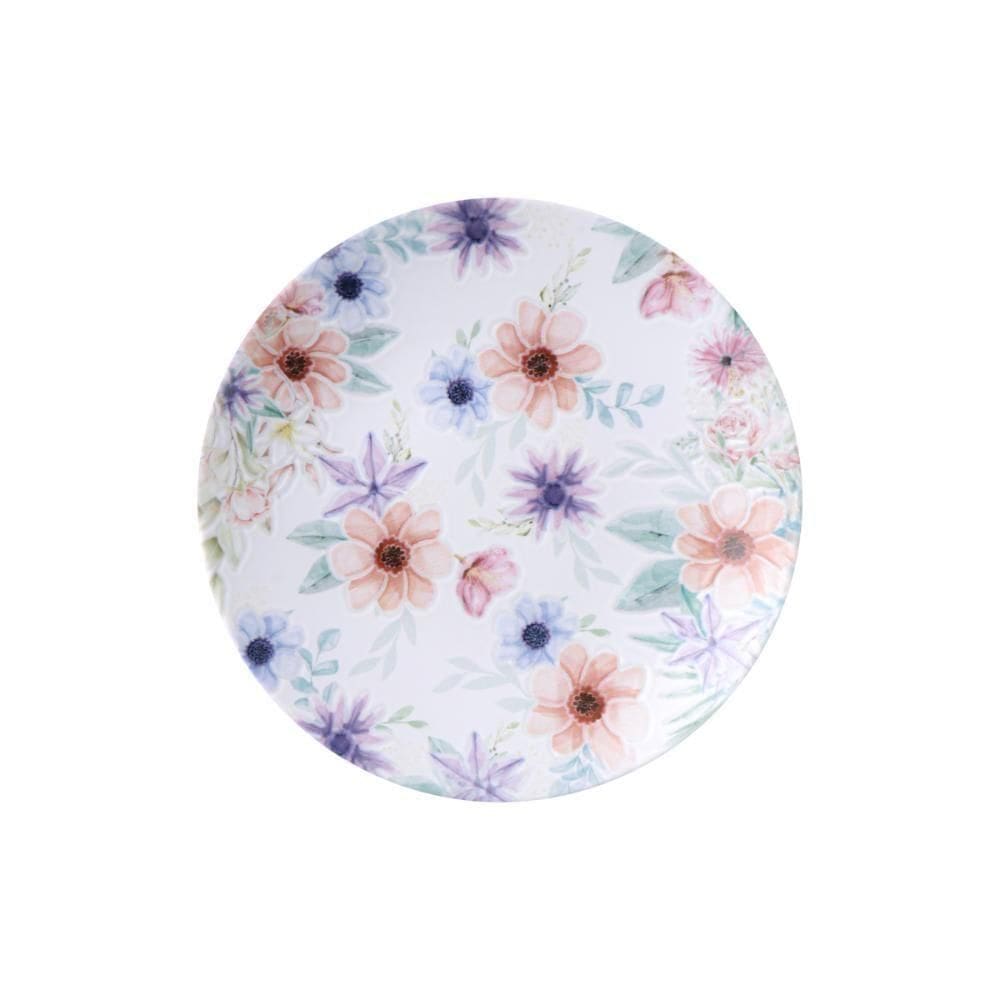 Prato Sobremesa Tramontina Floratta Em Porcelana Decorada 21 Cm