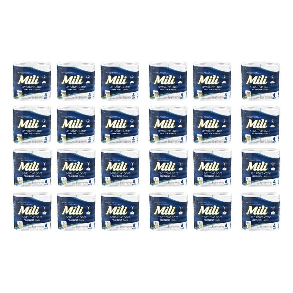 Fardo Papel Higienico 30M Mili Folha Dupla 96 Rolos 24X4Rl