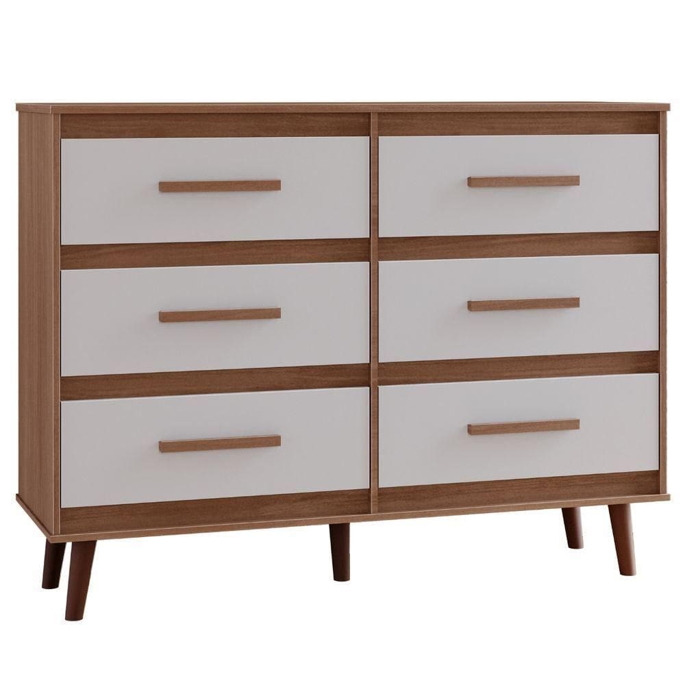 Cômoda Mila 6 Gavetas Savana Off White Moblis