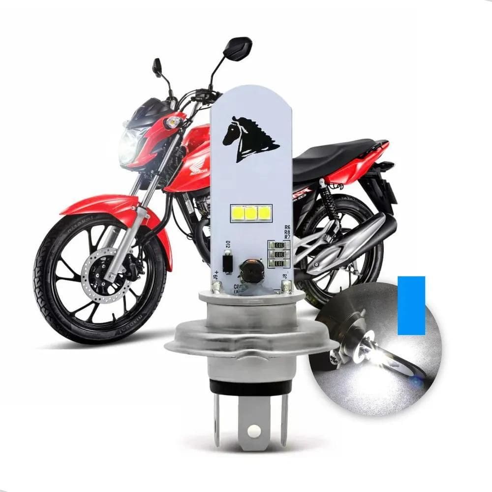 Lampada Farol Led Moto Efeito Xenon 8000K Cg Titan 150 E 160