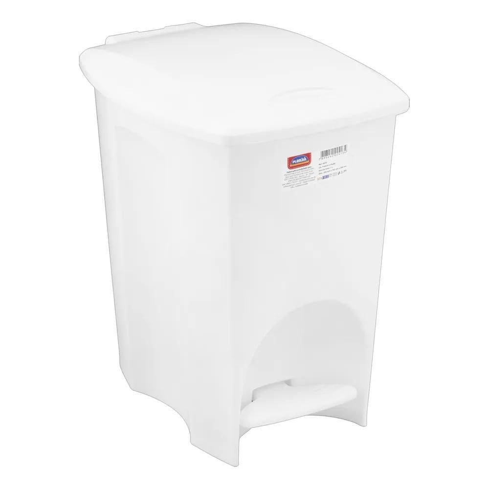 10X Lixeira Com Pedal Branca 7L Plasútil