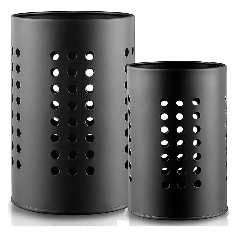 10X Kit 2 Porta Talheres De Inox Preto Premium Organizador