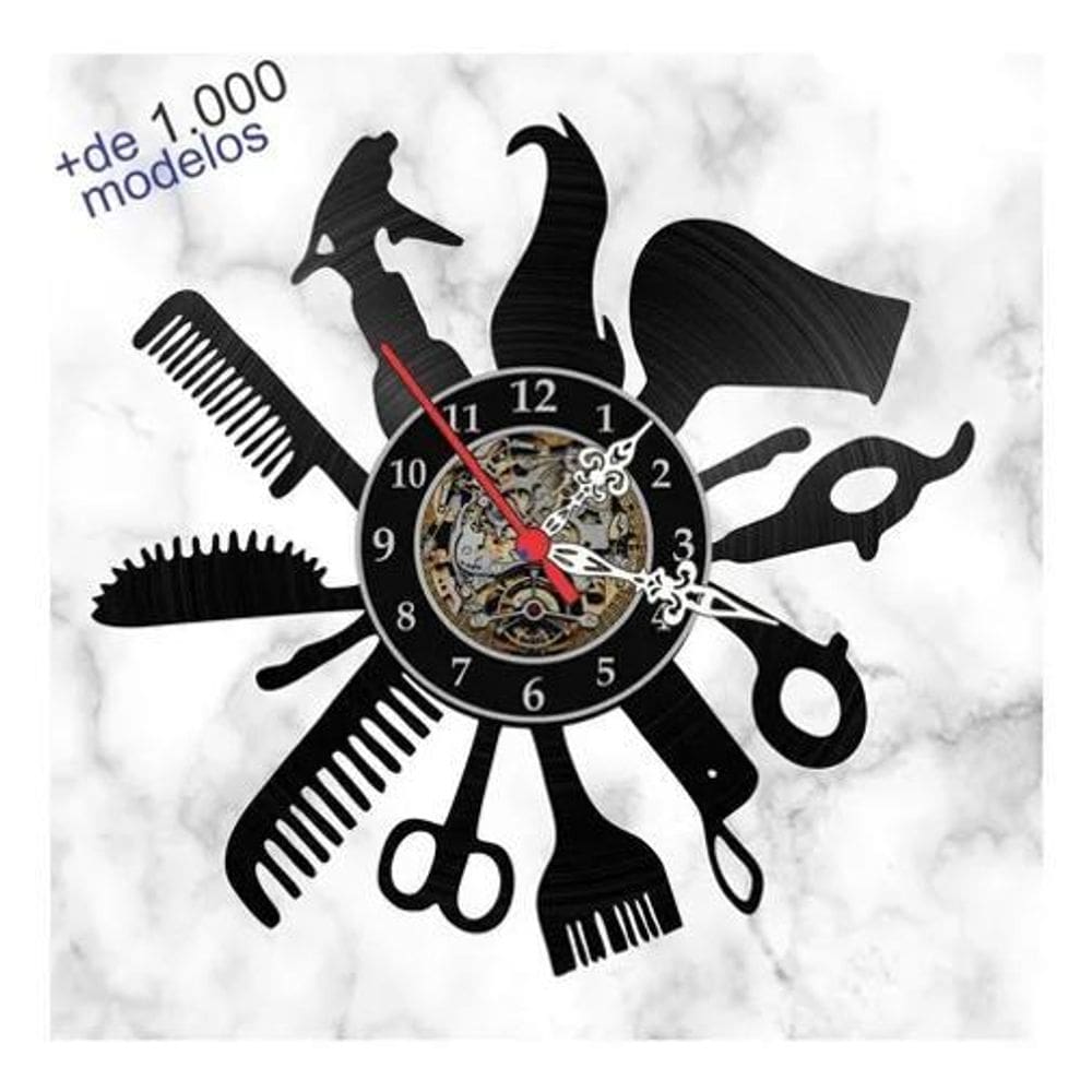 10X Relógio Parede Salão Beleza Cabeleireira Vinil Lp Cabel