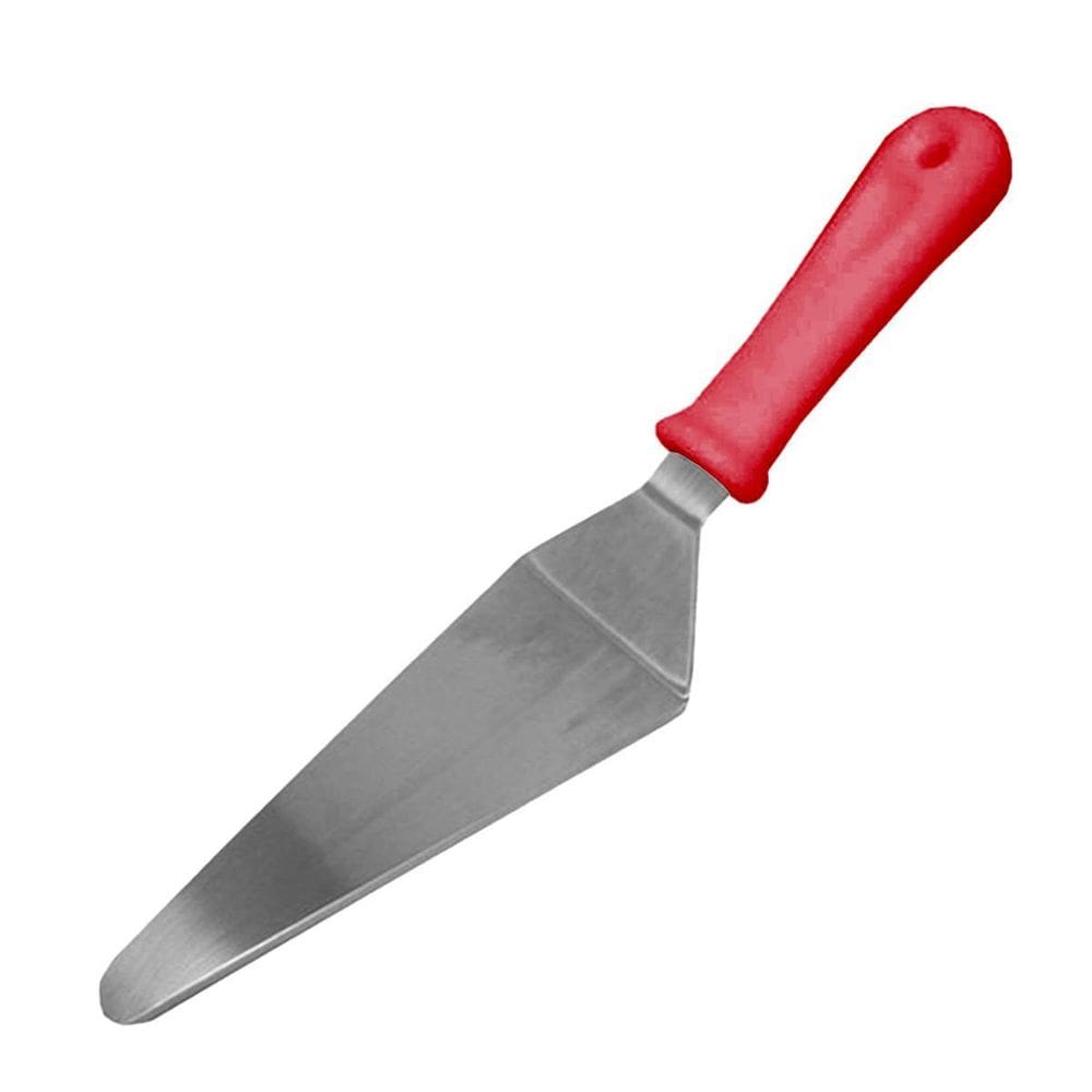 Espátula Para Cortar Bolo Torta Doces Em Inox Vermelha 25Cm