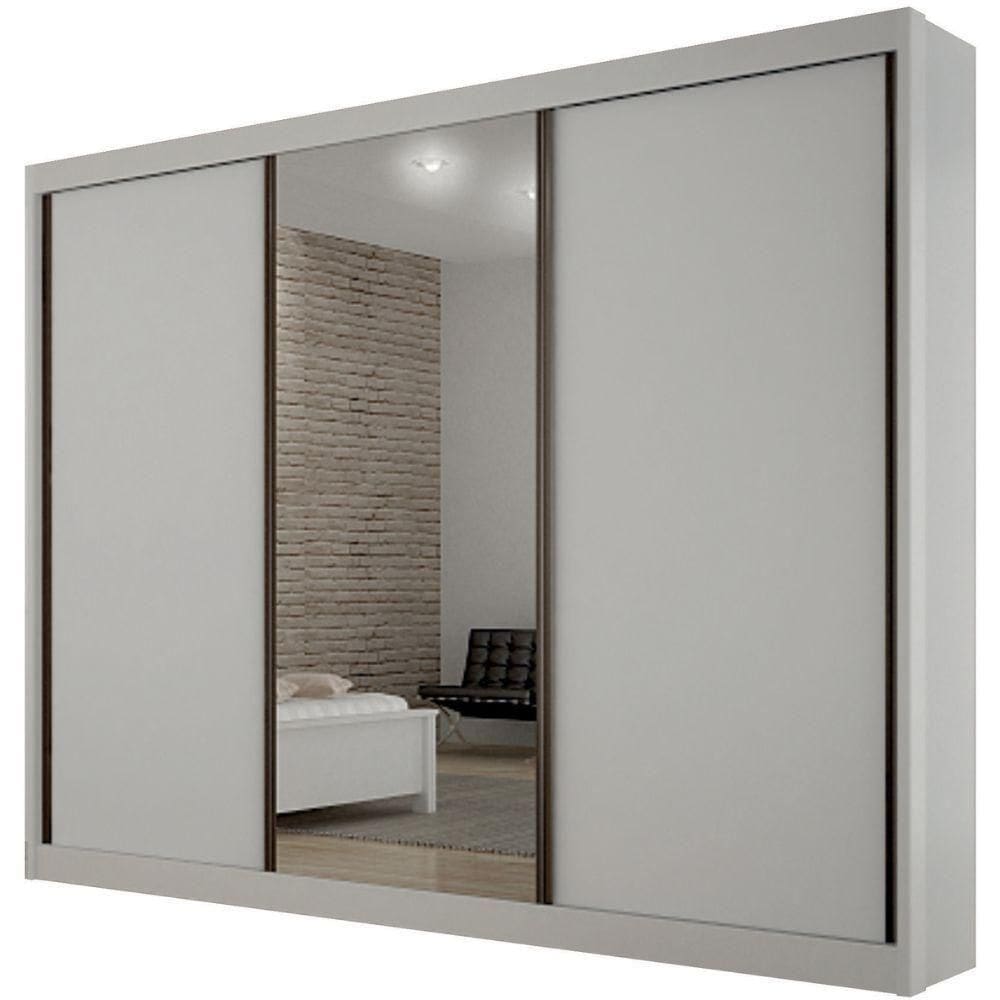 Guarda Roupa San Marino Branco 3 Portas 6 Gavetas Leifer Móveis