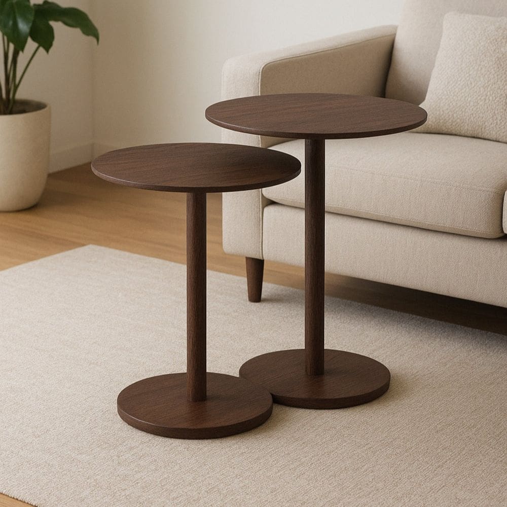 Conjunto 2 Mesas Laterais para Sala de Estar Lia Castanho