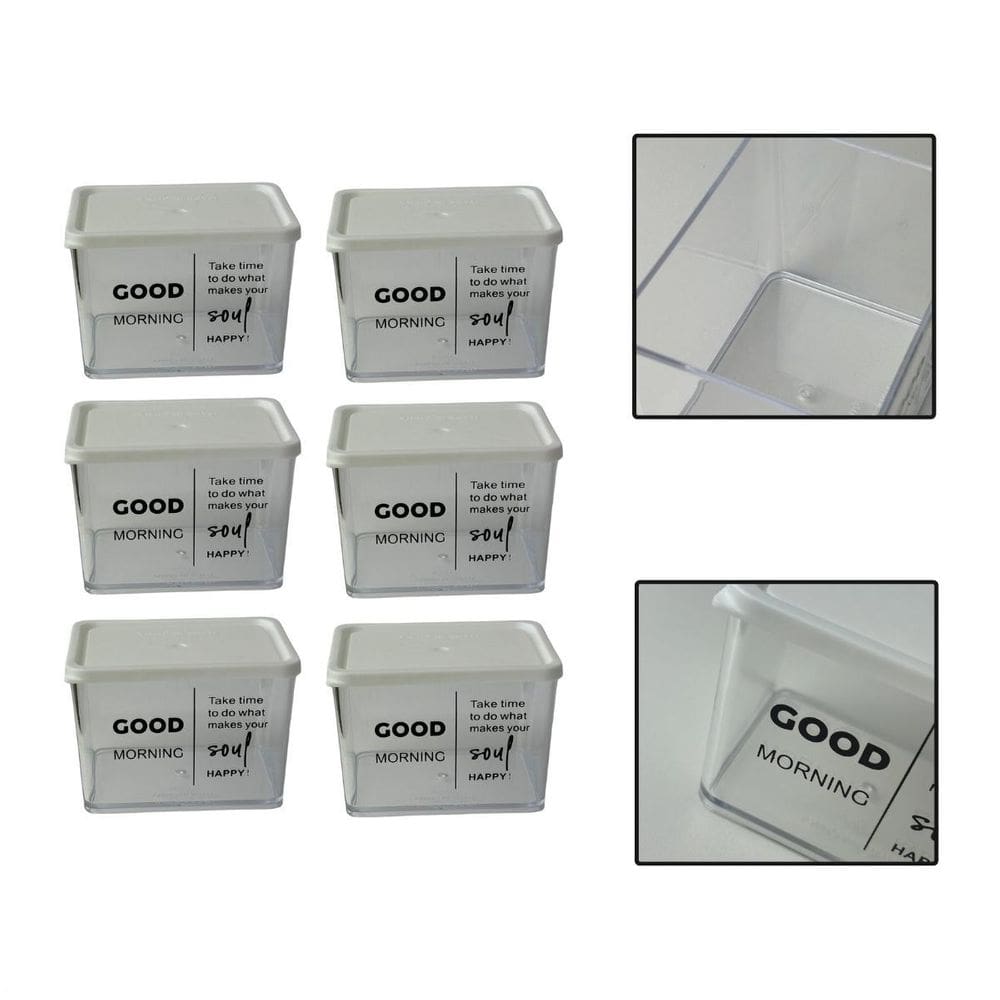 Kit 6 Potes Herméticos Organizadores Alimentos Sabão 370Ml