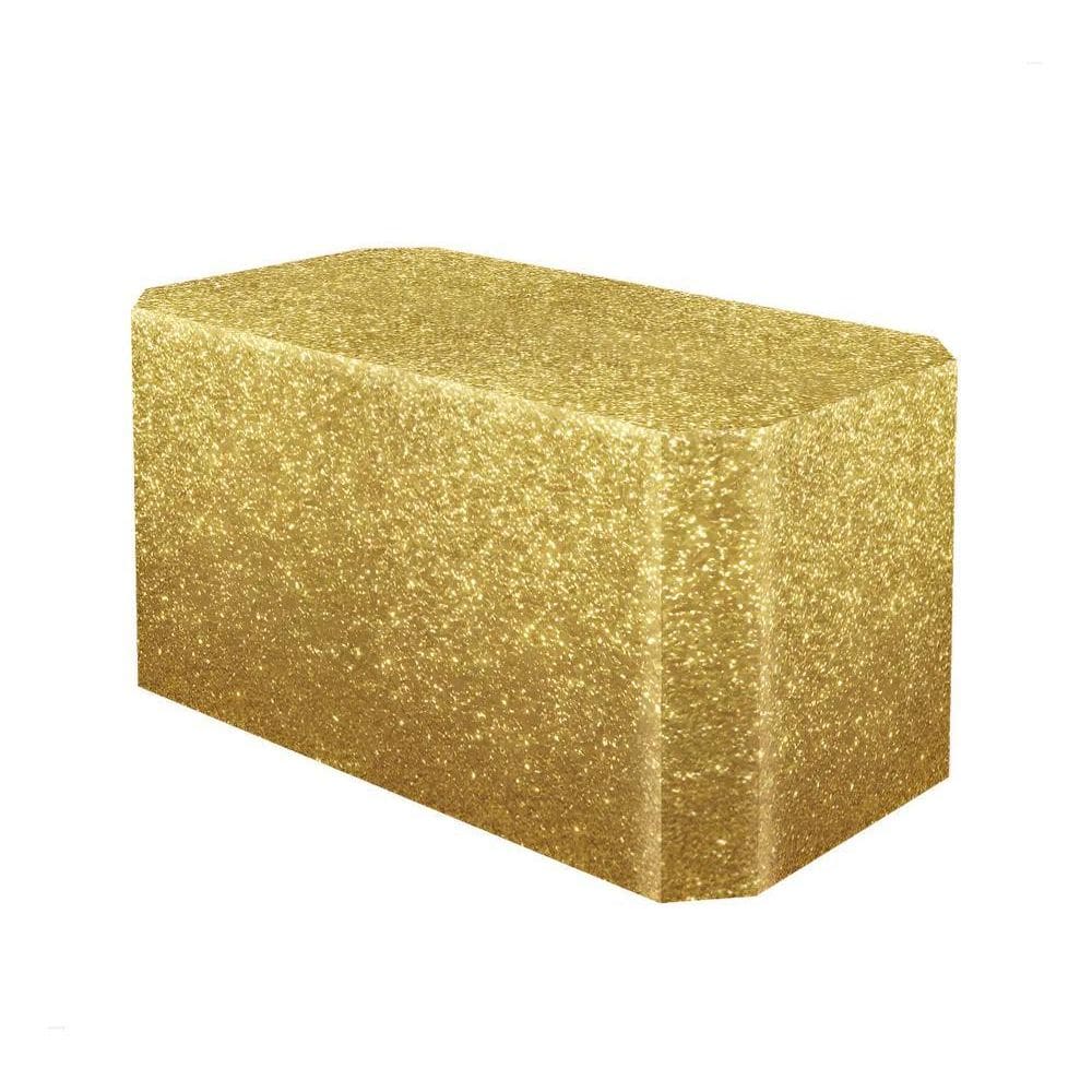 Capa De Mesa Para Festa Sublimado Em Teci Glitter Dourado
