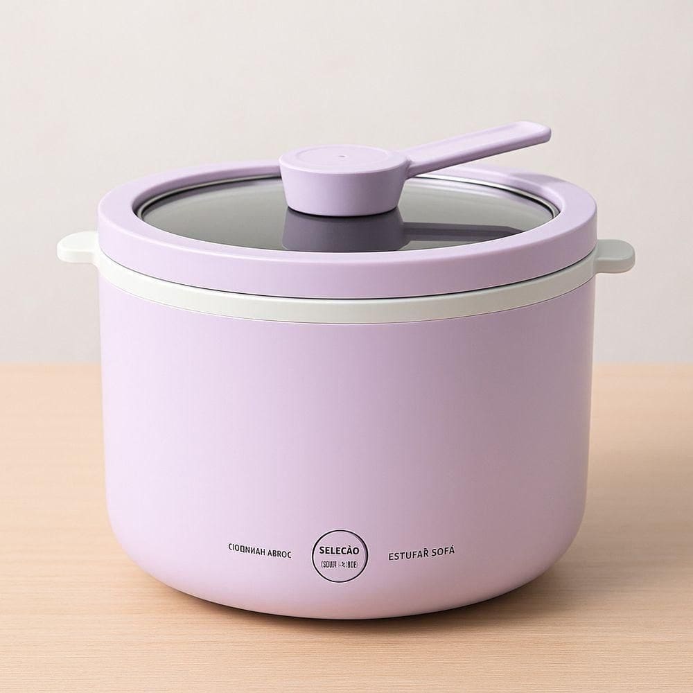 Panela Elétrica Multifuncional Portátil 1.8l 400w Rosa 110V