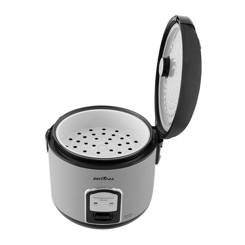 Panela Elétrica De Arroz Britânia Bpa10pi Inox - Preto 220v