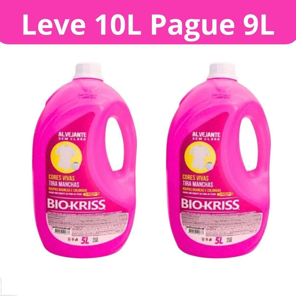 Alvejante S/ Cloro Bio-Kriss 2X5 Lt