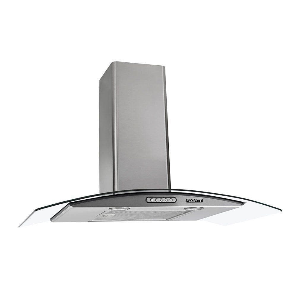 Coifa De Parede 80cm Vidro Curvo Duto Slim Fogatti Inox 110V
