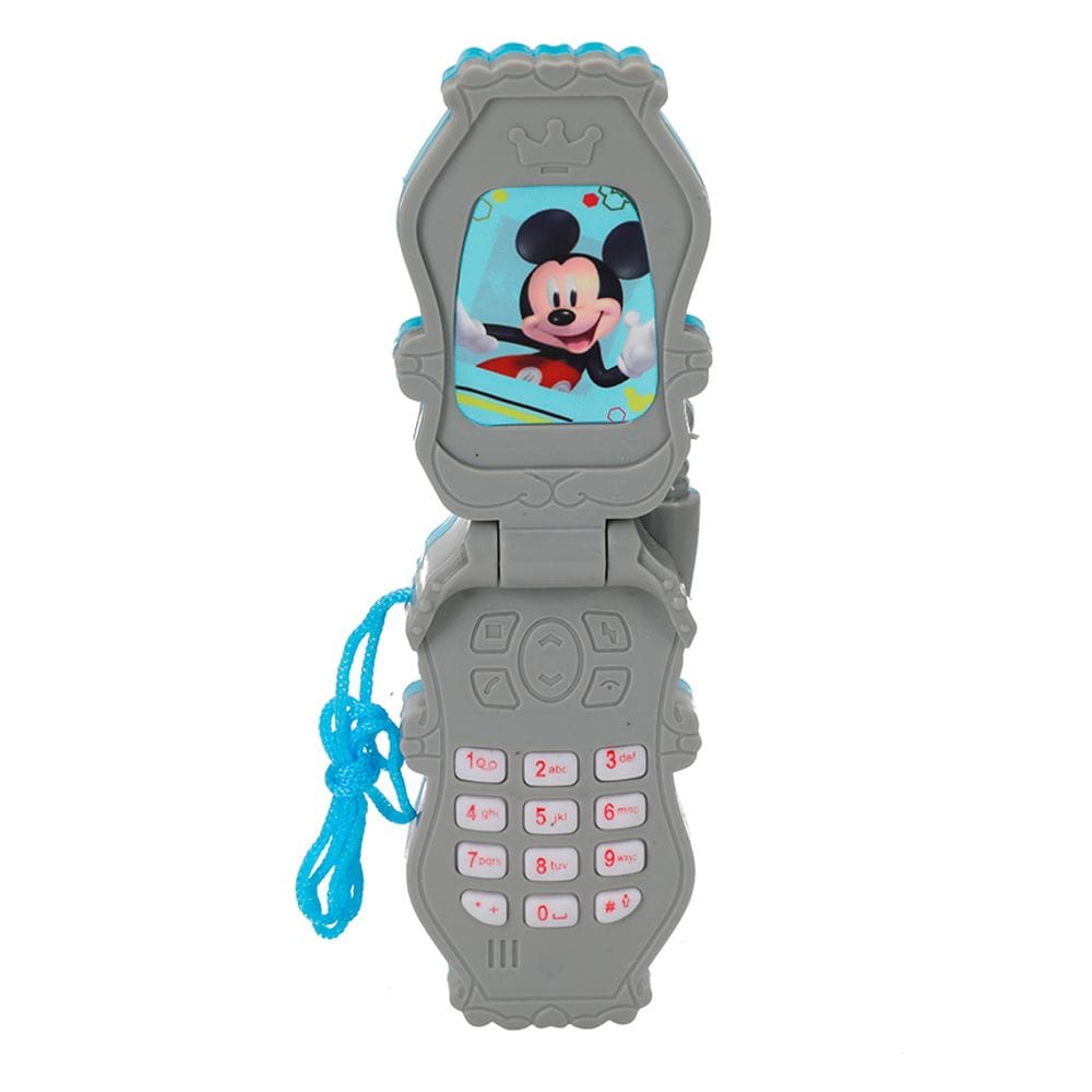 Celular de Brinquedo Smartphone Flip Mickey Azul C/Luz e Som