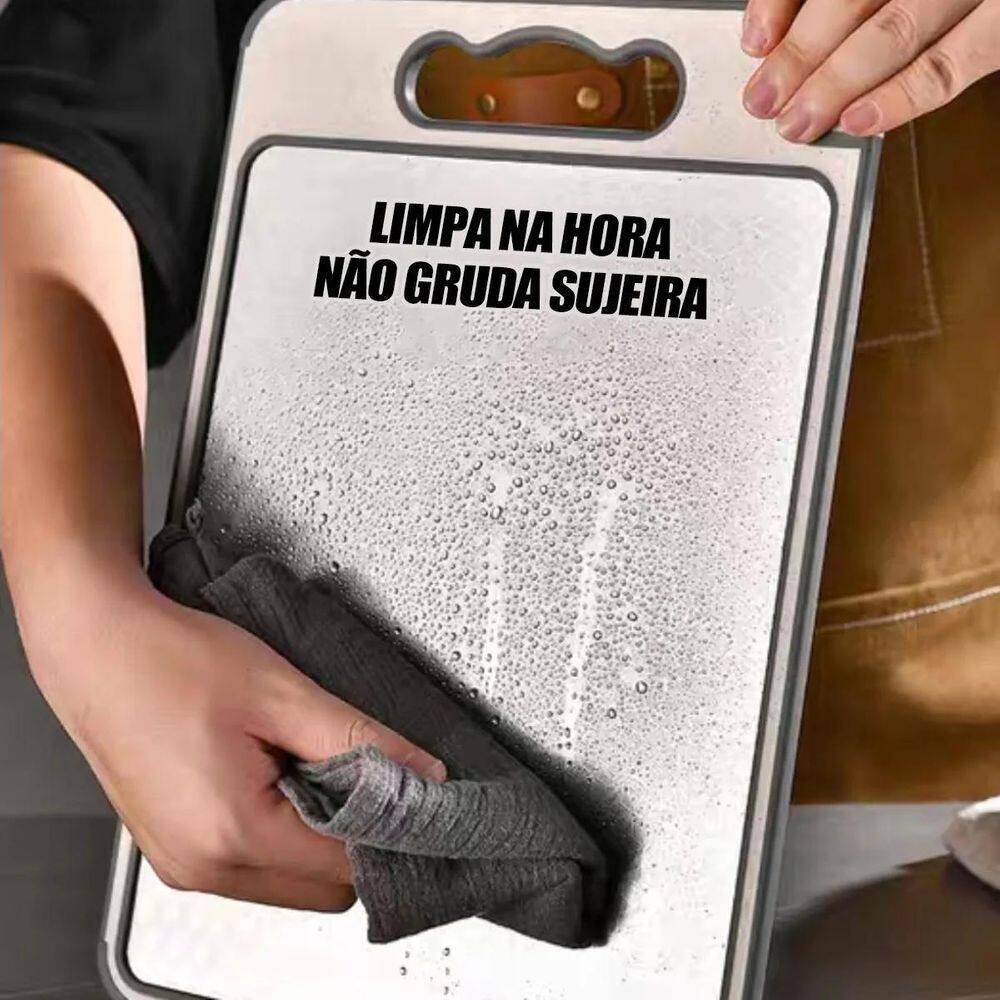 Tábua De Corte Dupla Face Com Afiador E Moedor De Alho